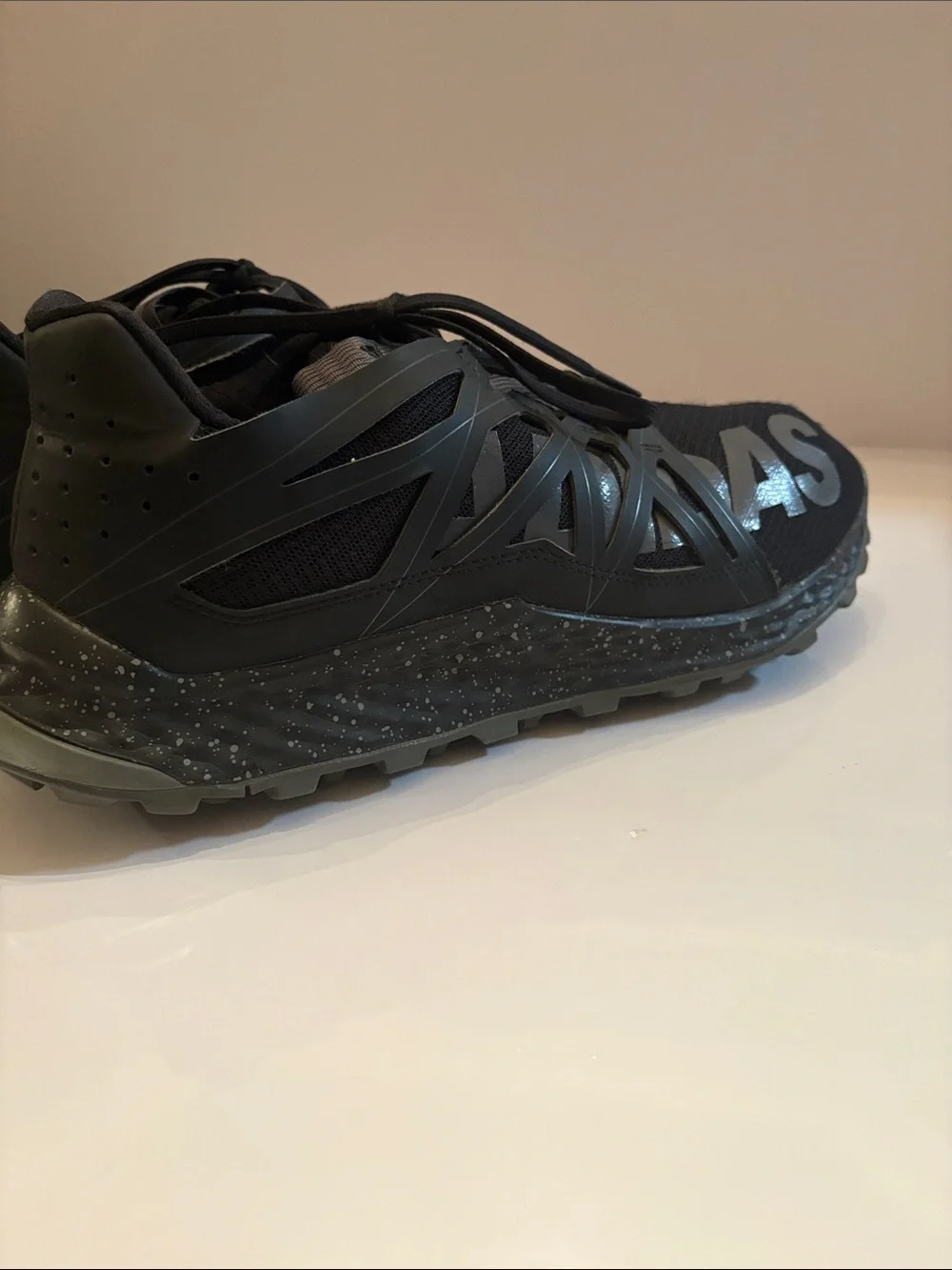 adidas Black and Gray Trail Sneakers with Large Logo
